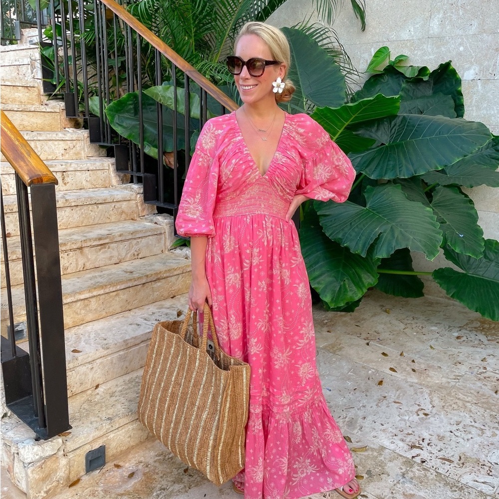 Pink Floral Maxi Dress